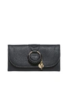 See By Chloé Hana Continental Leather Wallet In Black
