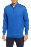 Peter Millar Men's Ace Crown Crafted Quarter-zip Sweater In Blue Lapis