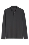 Robert Barakett Mansfield Long Sleeve Polo In Cannon