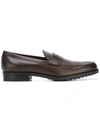 Tod's Classic Logo Stamped Loafers In Brown