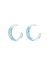 Alison Lou 14k Goldplated & Lucite Tie-dye Tapered Jelly Hoop Earrings In Blue