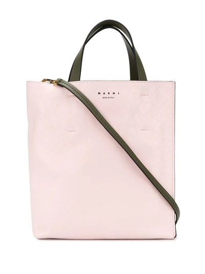 Marni Museo Soft Colour-block Tote In Pink