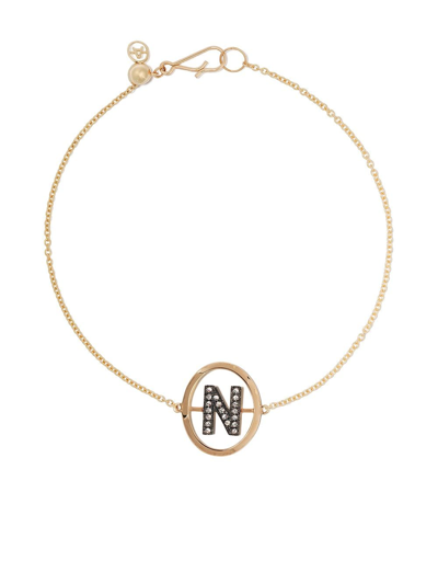 Annoushka 18ct Yellow Gold And Diamond Initial N Bracelet