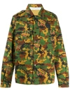 Off-white Camicia Camouflage Verde In Green