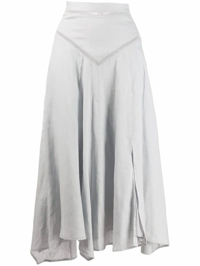 Isabel Marant Étoile Asymmetric Flared Midi Skirt In Light Grey