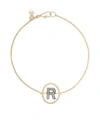 ANNOUSHKA 18KT YELLOW GOLD DIAMOND INITIAL R BRACELET