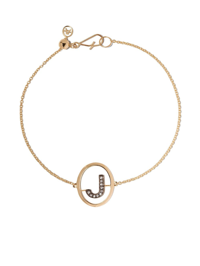 Annoushka 18ct Yellow Gold And Diamond Initial J Bracelet