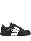 Valentino Leather Low-top Sneakers In Black