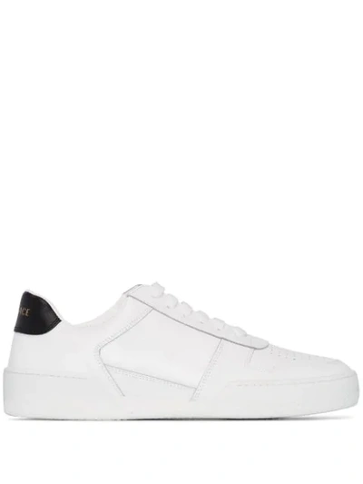 Versace Perforated Detail Logo Lace Sneakers In White