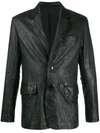 Zadig & Voltaire Valfried Crinkle Leather Jacket In Black