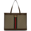 GUCCI BROWN & BEIGE GG OPHIDIA TOTE