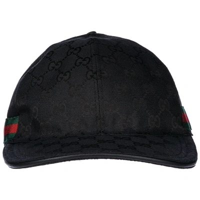 Gucci Stripe Gg Baseball Cap In Black