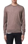 Allsaints Mode Slim Fit Merino Wool Sweater In Heather Pink Marl