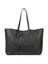 Saint Laurent Large Leather Shopper In Black