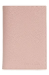 Longchamp Leather Passport Case In Caramel