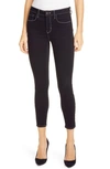 L'agence Marguerite Velvet High Rise Skinny Pants In Noir
