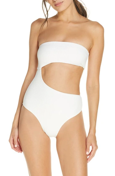 Frankies Bikinis Carter Cutout One-piece Swimsuit In White