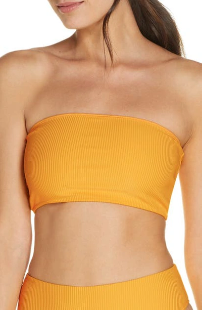 Frankies Bikinis Jenna Bandeau Bikini Top In Squeeze/ Yellow
