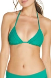 Frankies Bikinis Sky Triangle Bikini Top In Emerald