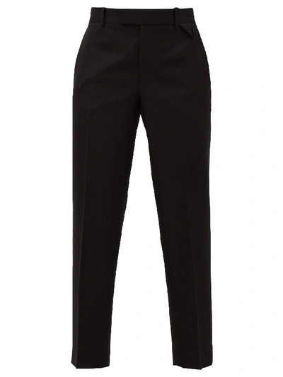 Bottega Veneta Cropped Wool-twill Tapered Trousers In Black