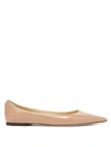 Jimmy Choo Love Flat Patent-leather Ballet Flats In Neutral