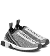 Dolce & Gabbana Sorrento Sneakers With Fusible Crystals In Grey