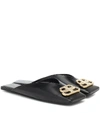 BALENCIAGA Double Square BB leather slippers,P00434305