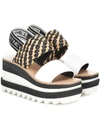 STELLA MCCARTNEY WOVEN PLATFORM SANDALS,P00436582