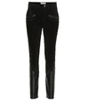 SAINT LAURENT HIGH-RISE SLIM SUEDE trousers,P00439333