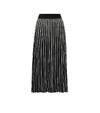 TORY BURCH PLEATED STRIPED KNIT MIDI SKIRT,P00442736