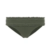 Tory Burch Costa Embroidered Hipster Swim Bikini Bottom In Green