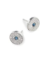 ALEX AND ANI EVIL EYE POST EARRINGS, BLUE/SILVER,PROD227360117