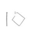 Lagos Signature Caviar Square Hoop Earrings, 40mm In Silver