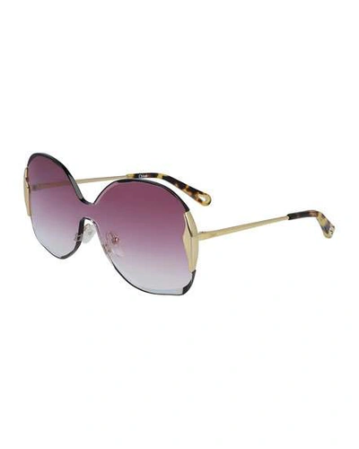 Chloé Curtis Gradient Shield Sunglasses In Purple