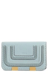 Chloé Marci Leather Flap Card Holder In Faded Blue