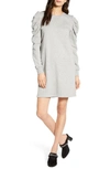 Rebecca Minkoff Janine Pleated-shoulder Sweatshirt Dress In Heather Grey