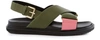 Marni Flat Crossover-strap Sandals In Silk White