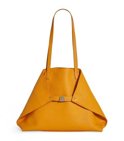 Akris Large Leather Ai Shoulder Bag In Amber