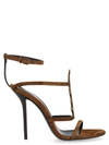 Saint Laurent Women's Cassandra 110 High-heel Sandals In Brown