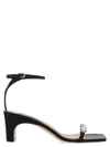 Sergio Rossi Glitterama Embellished Toe Strap Sandal In Black