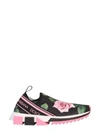 Dolce & Gabbana Sorrento Black Polyester Slip On Sneakers In Nero