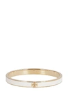 Tory Burch Enamel Brass Bracelet With Logo In Ivory