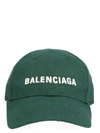 Balenciaga Embroidered Baseball Cap In Green