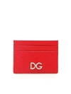 DOLCE & GABBANA LEATHER CARDHOLDER WITH CRYSTAL DG,11180866