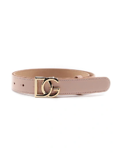 Dolce & Gabbana Nude Leather Belt In Cipria