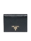 Prada Saffiano Leather Small Wallet In Nero