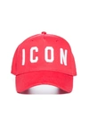 Dsquared2 Be Icon Baseball Cap In Rosso Bianco