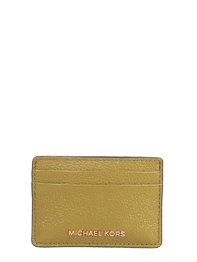 Michael Michael Kors Jet Set Leather Card Holder In Green