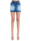 Dsquared2 Faded Distressed Denim Skirt In Blue