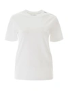 RABANNE T-SHIRT WITH LOGO ON ONE SHOULDER,20PJTE011CO0346 M163